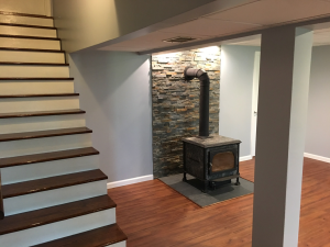 Wood stove in the basement 